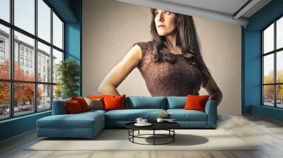 Woman posing Wall mural