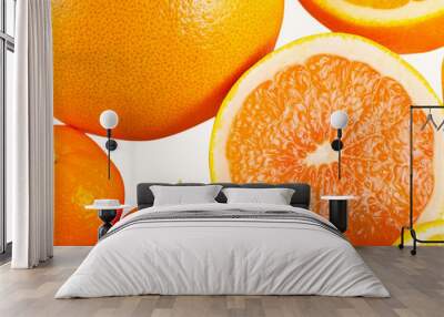 Vitamin C Overload, Stacks of sliced fruit isolated on white Wall mural