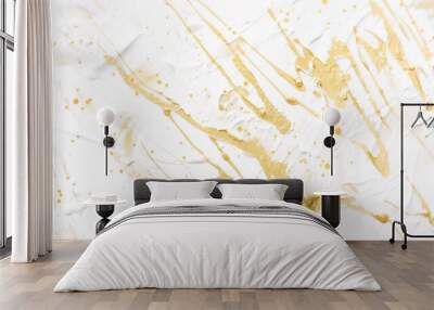 Abstract background with white and gold paint texture on the wall
 Wall mural