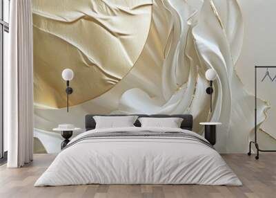 Abstract beige and gold background with fabric
 Wall mural