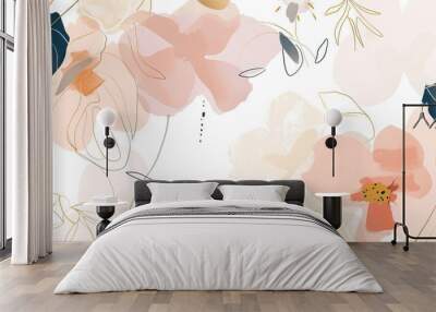 background with flowers Wall mural