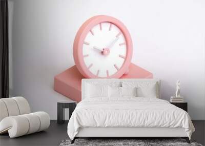 clock in 3D style on a white background Wall mural