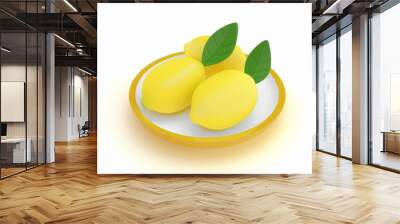 lemons, icon in 3D style on a white background Wall mural