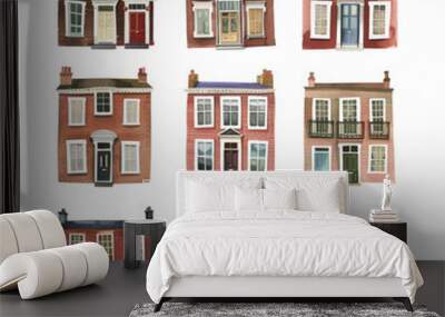 Set of watercolor houses
 Wall mural