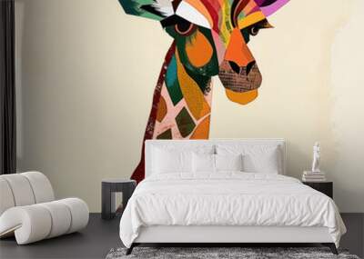 stylized giraffe. illustration in minimalistic style Wall mural