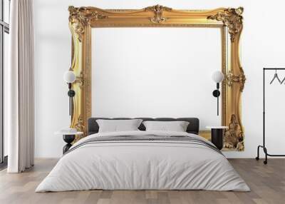 Vintage rectangular, gold frame on white background
 Wall mural