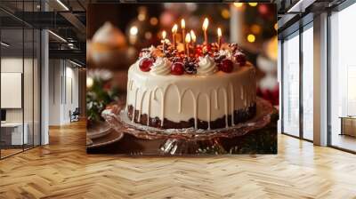 Christmas pudding, cake, muffin, baking. photo, close-up. Wall mural