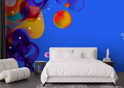 Abstract futuristic background 3d colorful balls vector illustration pearls gentle pastel shades Wall mural