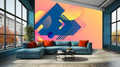 Bright color design backgrounds template summer juicy background with geometric elements Wall mural