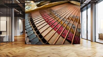 Piano strings close up. piano music Wall mural