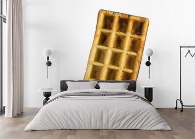 Belgian waffle isolated on white background Wall mural