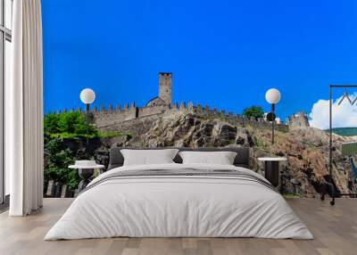 Castelgrande castle in Bellinzona, Switzerland. Unesco World Heritage Wall mural