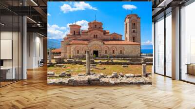 Church of Saints Clement and Panteleimon and historic district of Plaoshnik in Ohrid, North Macedonia Wall mural