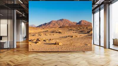 View of Arabian desert and mountain range Red Sea Hills in Egypt Wall mural