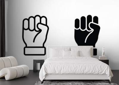 hand clenched icon Wall mural