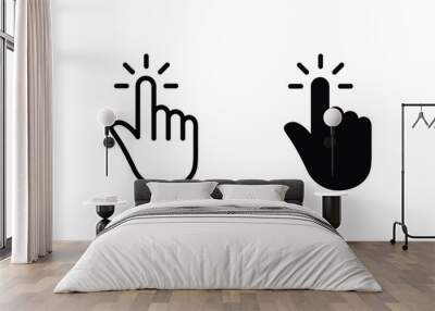 Hand cursor click icon vector Wall mural