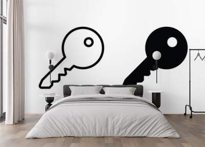 Key icon, key sign vector  Wall mural