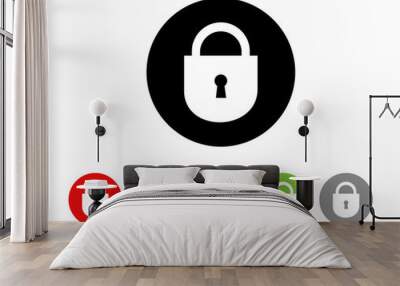 lock Flat icon vector symbols Wall mural