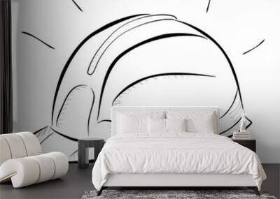 vector hand draw sketch of safety helmet Wall mural