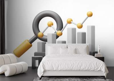 3d growth graph, illustration of business growth, increasing profits, stock market Wall mural