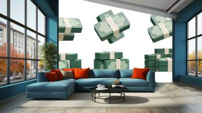 3d stack of dollar banknotes, illustration of savings, investment and payment Wall mural