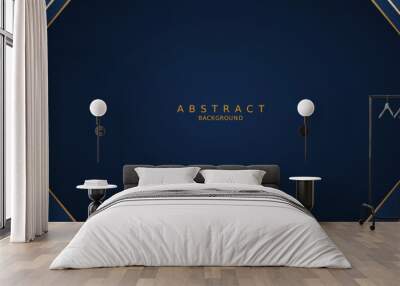 dark blue luxury premium background and gold line. Wall mural