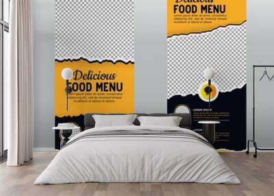 Food roll up business banner design template Wall mural