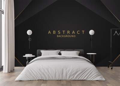 luxury premium black background and gold lines Wall mural