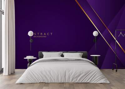 luxury premium purple background and gold line Wall mural