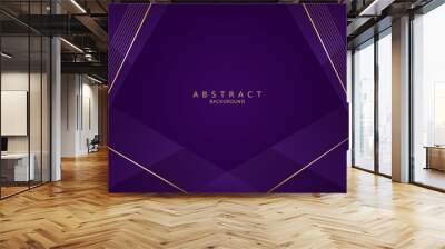 luxury premium purple background and gold line Wall mural