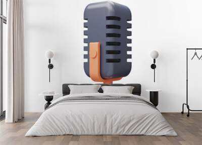 Podcast Microphone 3d rendering Wall mural