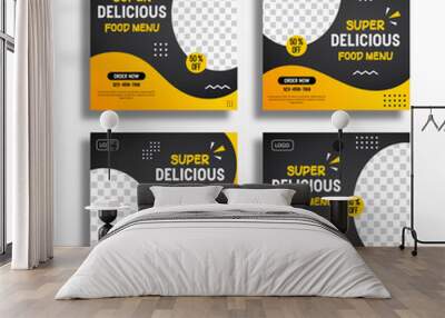 Social Media Banner Post Templates and feed posts, sales pitches, culinary promotions, ready to edit and use. Wall mural