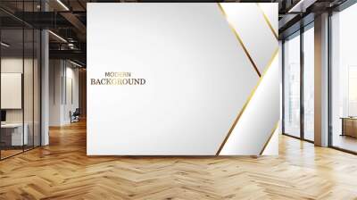 white luxury premium background and gold line. Wall mural