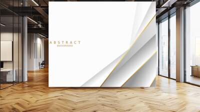 white luxury premium background and gold line. Wall mural