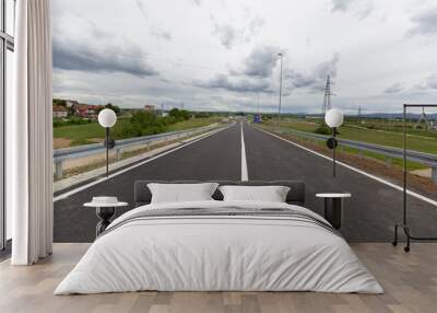 A new recently built highway in Brcko district, Bosnia and Herzegovina. The road was built by Spanish company Rubau and is important for the region Wall mural