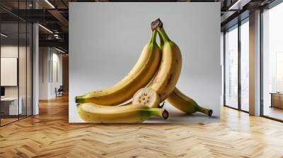 Banana image with a white background for design and advertising purposes Wall mural