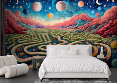 labyrinth of knowledge Wall mural