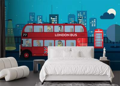 london bus vector for motion graphics Wall mural