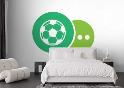 Football for logo design illustration in a chat icon Wall mural