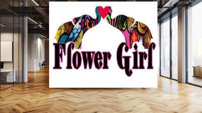 Flower girl love elephants  Wall mural