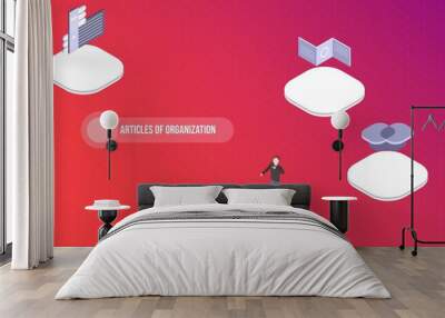 Articles of organization concept on abstract design Wall mural