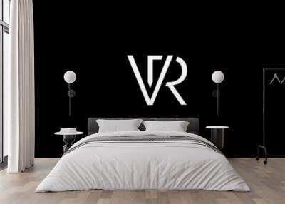 Modern unique minimal creative VR initial based letter icon logo Wall mural