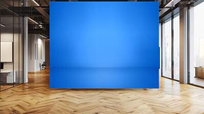 Blue studio background. Abstract empty room with soft light for product. Simple light blue color backdrop. Line horizon. Cyan gradient background. Texture blank wall and floor. Vector illustration Wall mural