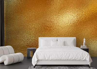 Gold texture. Golden background with effect metallic foil. Speckles gold material. Speckled glitter backdrop. Abstract shiny pattern. Shine metal plate for design invitation, cards, prints. Vector Wall mural