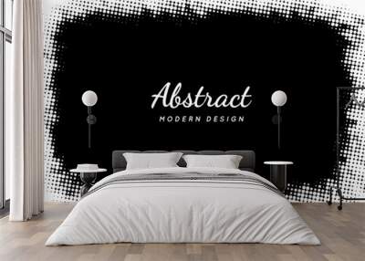 Halftone texture. Faded dot pattern for design prints. Bg abstract gradient. Black geometric background for overlay effect. Subtle patern. Digital grid points. Dots gradation. Vector illustration Wall mural