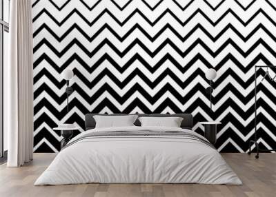 Horizontal chevron line pattern. Fades stripe. Black shevron on white background. Zigzag gradation stripes texture. Fading patern. Faded zag zig backdrop for design prints. Vector illustration Wall mural