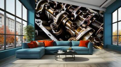 Inside view of car engine Wall mural