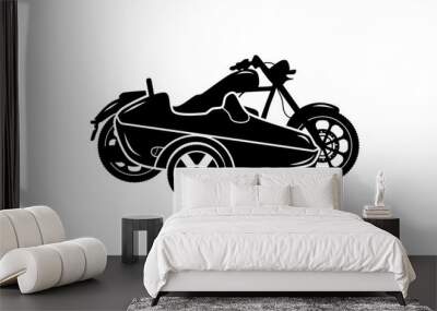 Sidecar emblem, black isolated silhouette Wall mural