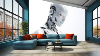 a robot looking down Wall mural