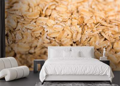 Pile of oats top view close up Wall mural